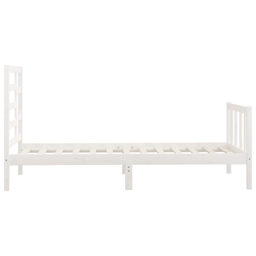 Bedframe Massief Grenenhout Wit 100X200 Cm