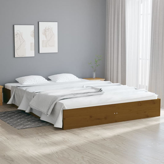 Bedframe Massief Hout Honingbruin 140X200 Cm
