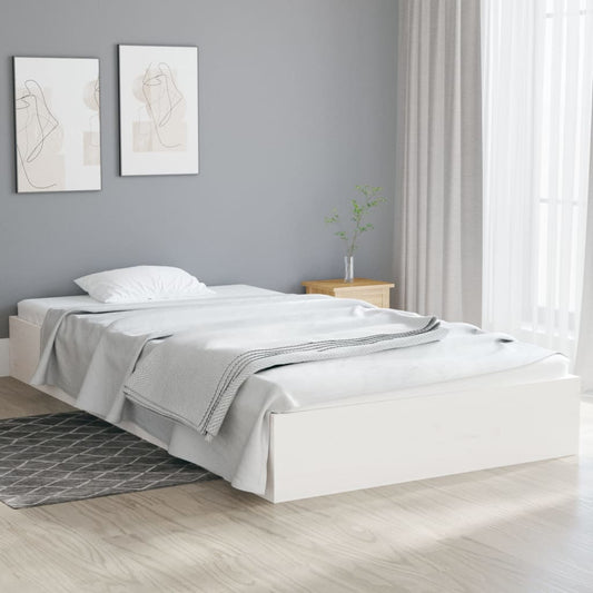 Bedframe Massief Hout Wit 90X200 Cm
