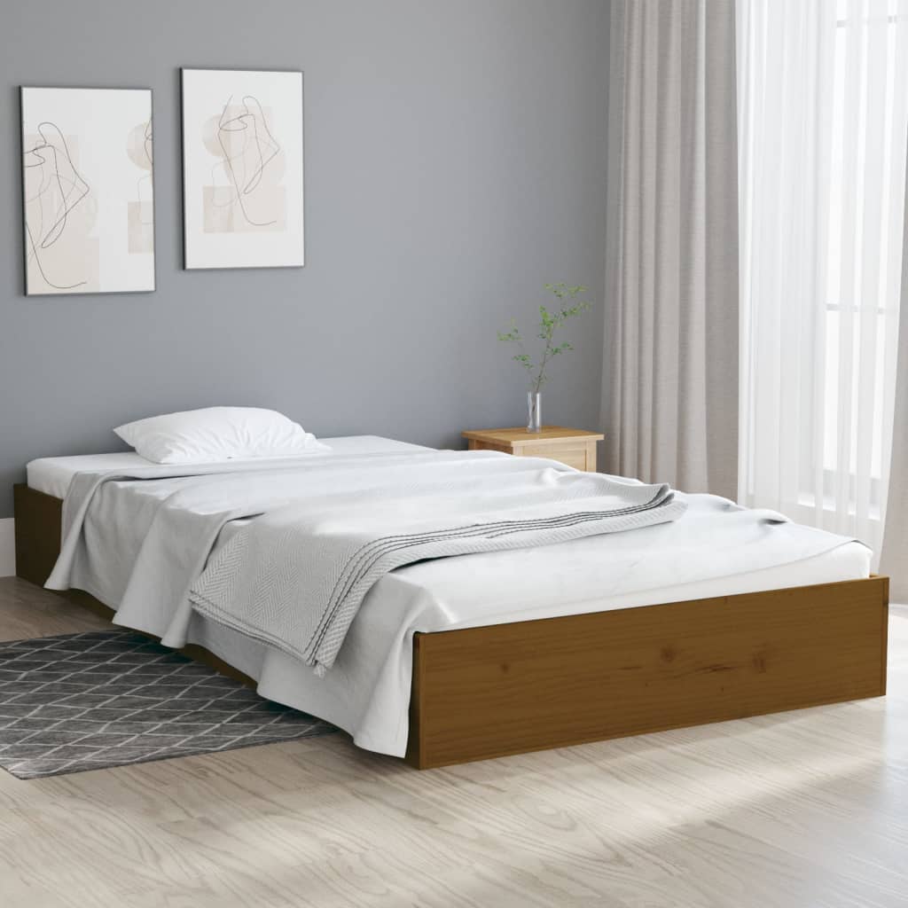 Bedframe Massief Hout Honingbruin 90X200 Cm