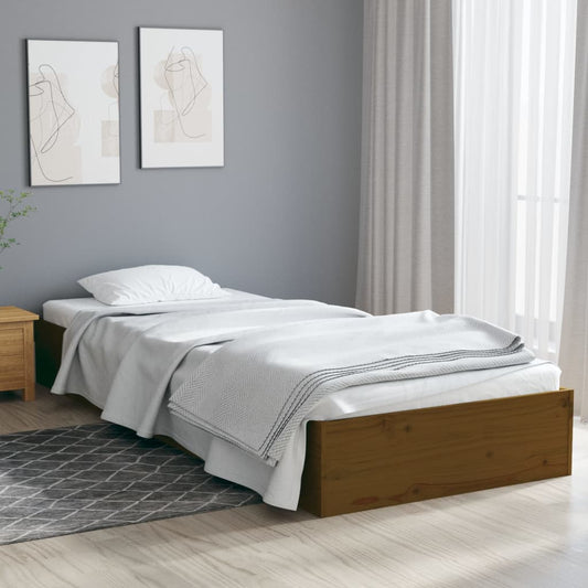 Bedframe Massief Hout Honingbruin 75X190 Cm 2Ft6 Small Single