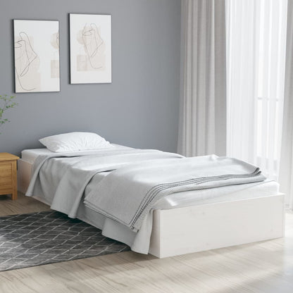 Bedframe Massief Hout Wit 90X190 Cm 3Ft Single