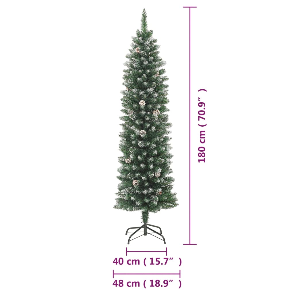 Kunstkerstboom Smal Met Standaard 180 Cm Pvc