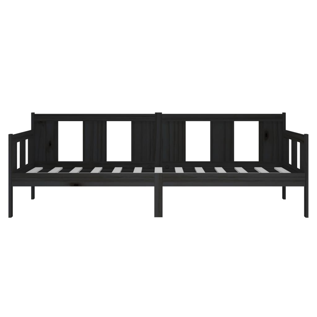 Slaapbank Massief Grenenhout Zwart 80X200 Cm