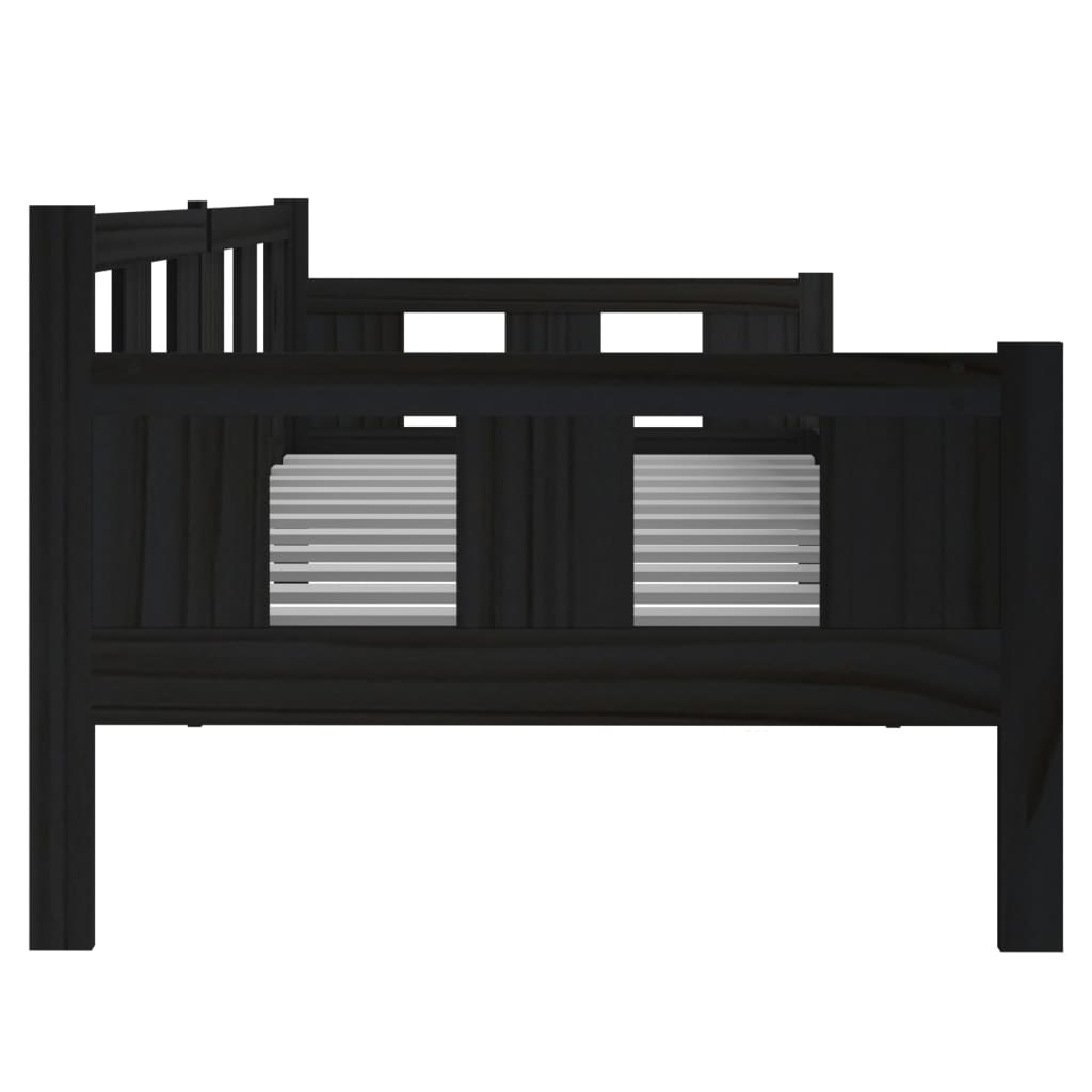 Slaapbank Massief Grenenhout Zwart 80X200 Cm