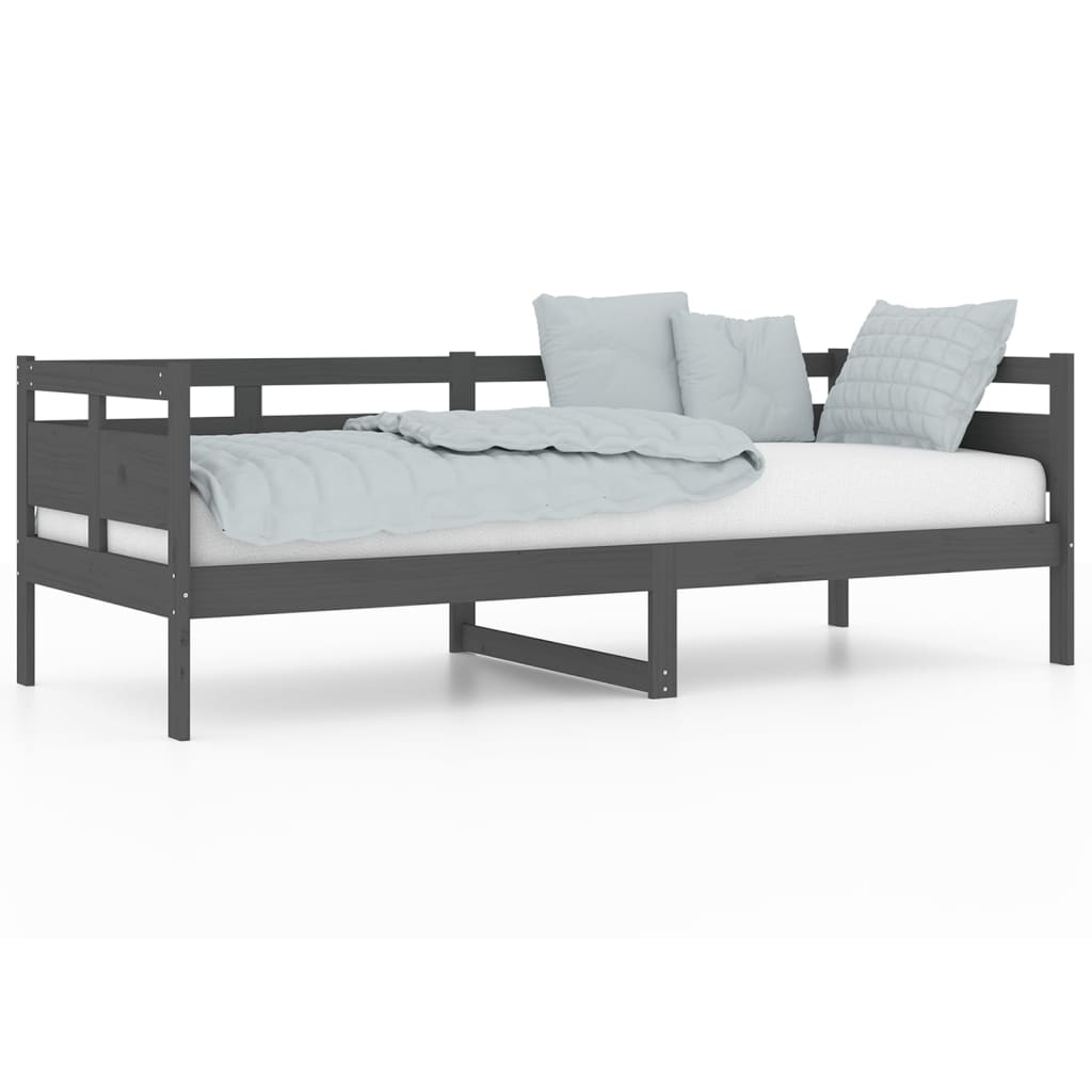 Slaapbank Massief Grenenhout Grijs 80X200 Cm