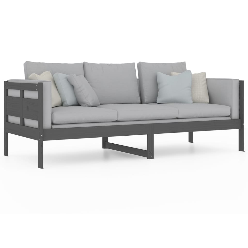 Slaapbank Massief Grenenhout Grijs 80X200 Cm