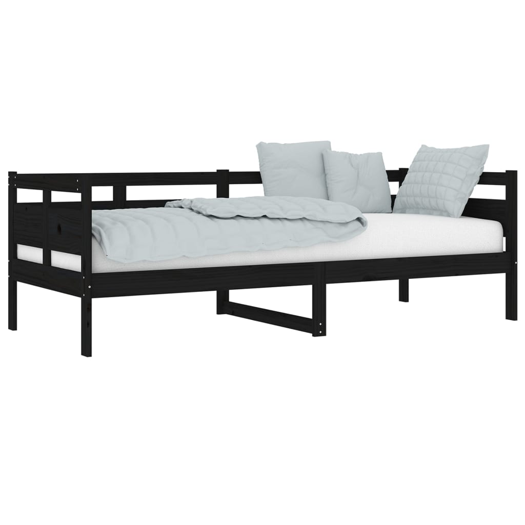 Slaapbank Massief Grenenhout Zwart 80X200 Cm