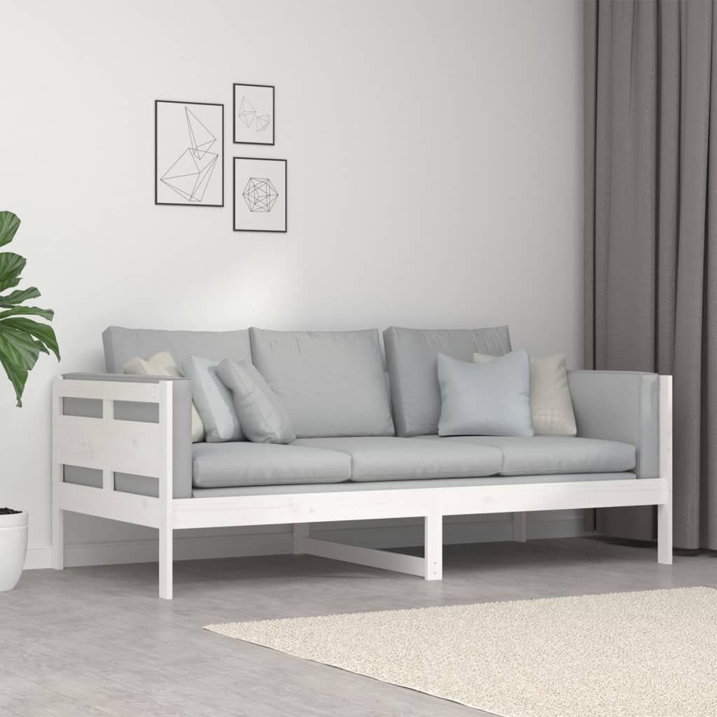 Slaapbank Massief Grenenhout Wit 90X190 Cm