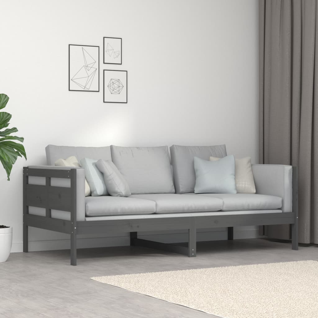 Slaapbank Massief Grenenhout Grijs 90X190 Cm