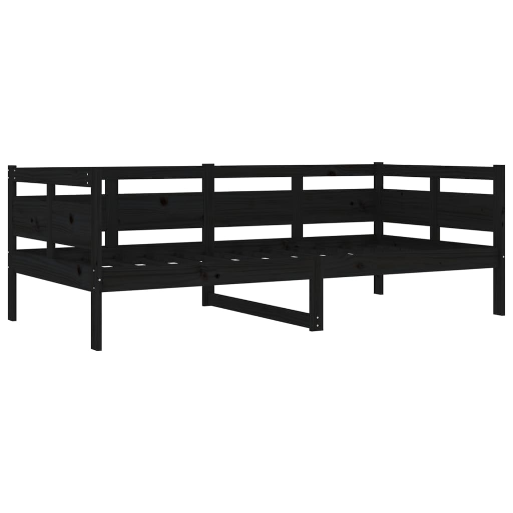 Slaapbank Massief Grenenhout Zwart 90X190 Cm