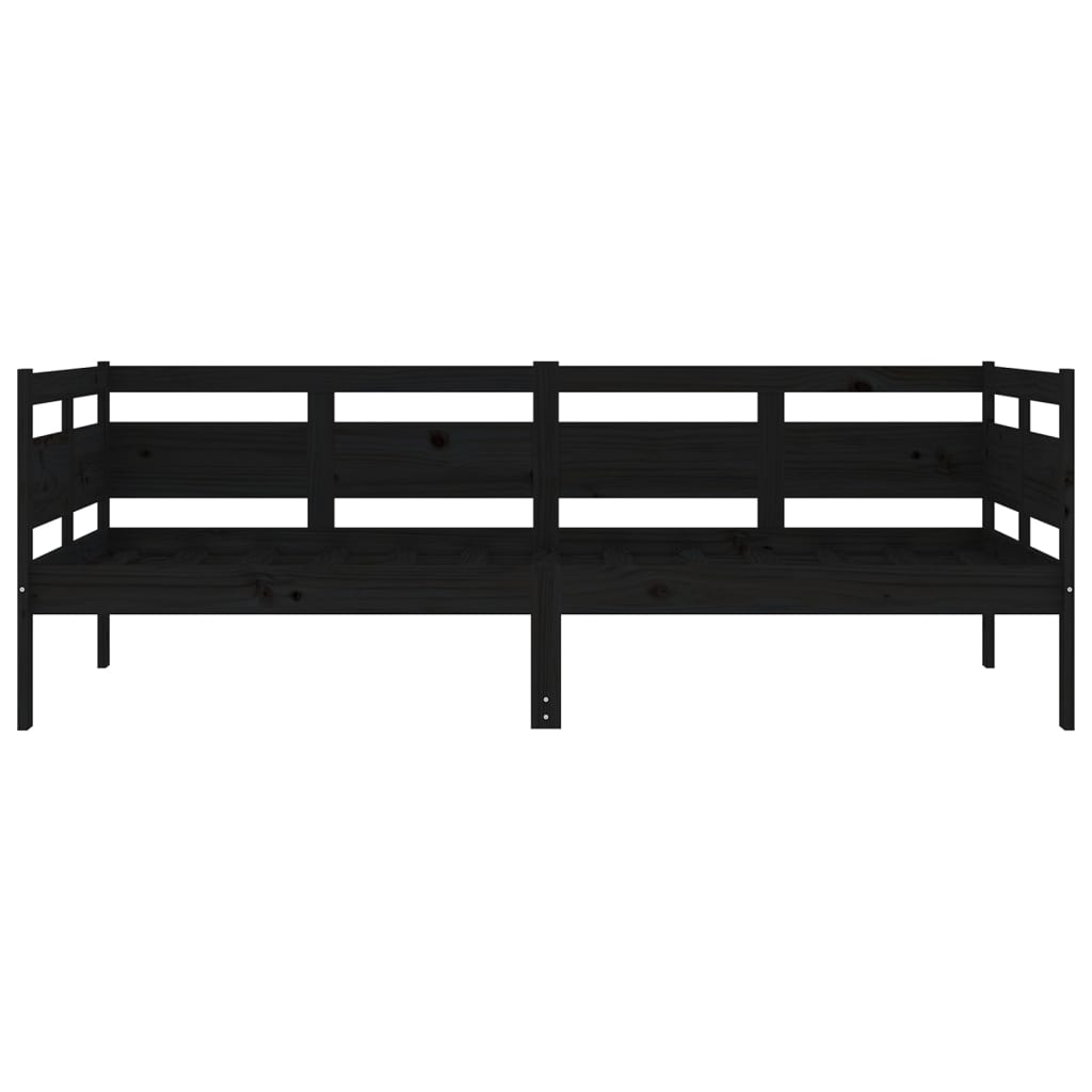 Slaapbank Massief Grenenhout Zwart 90X190 Cm