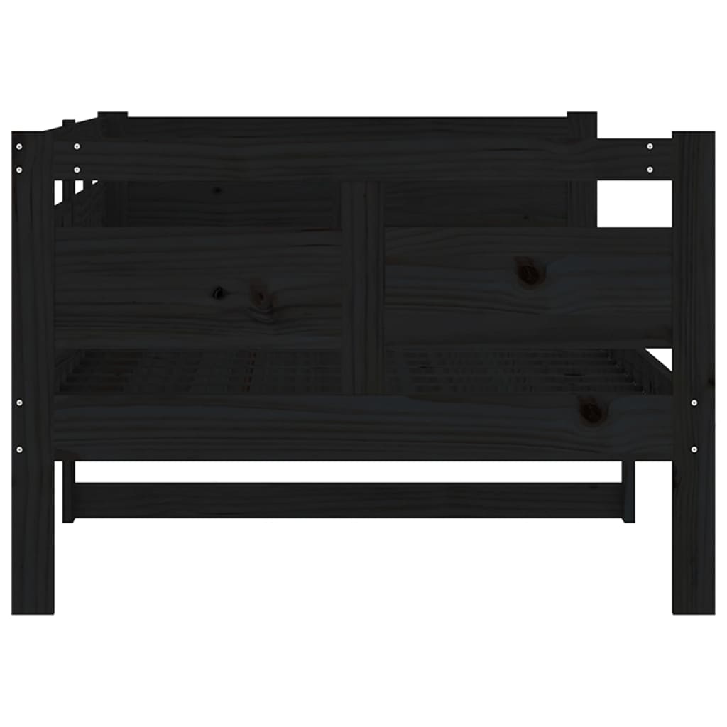 Slaapbank Massief Grenenhout Zwart 90X190 Cm