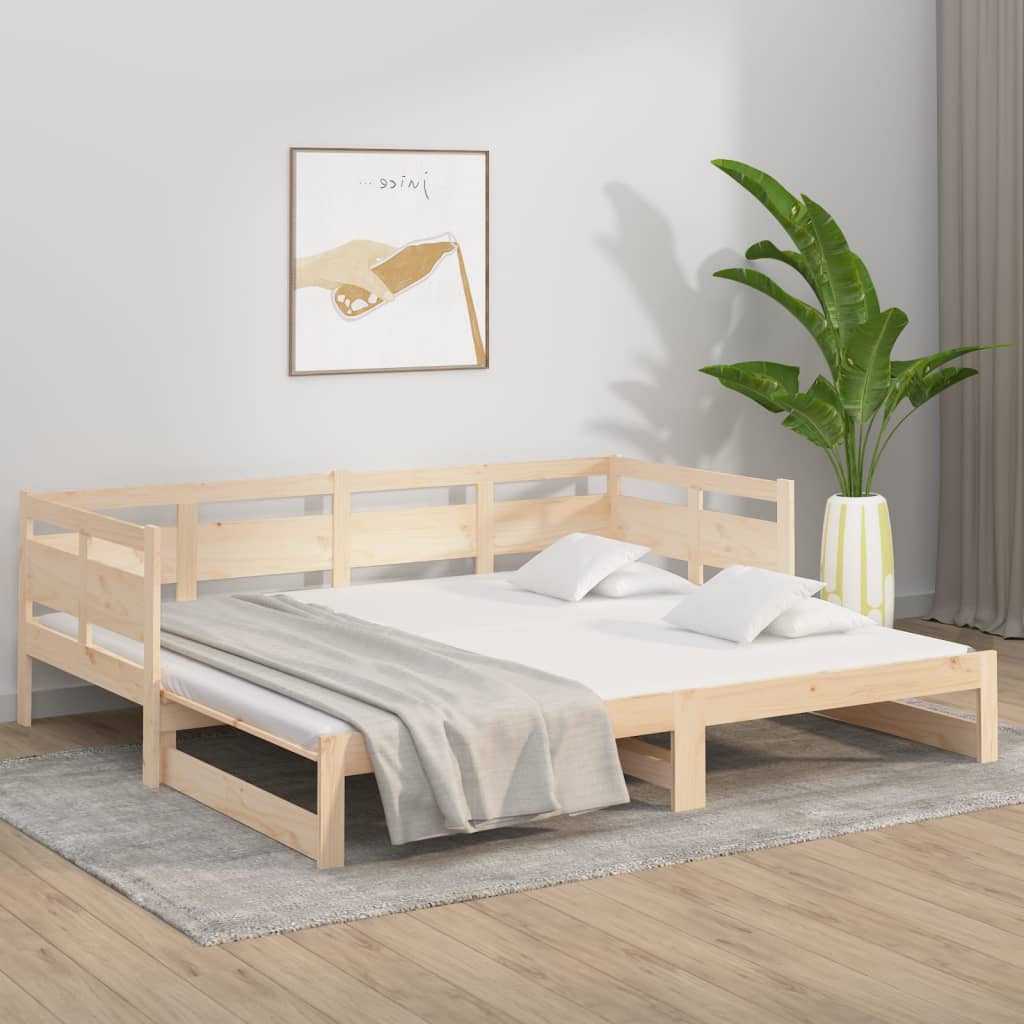 Slaapbank Uitschuifbaar Massief Grenenhout 2X(90X200) Cm