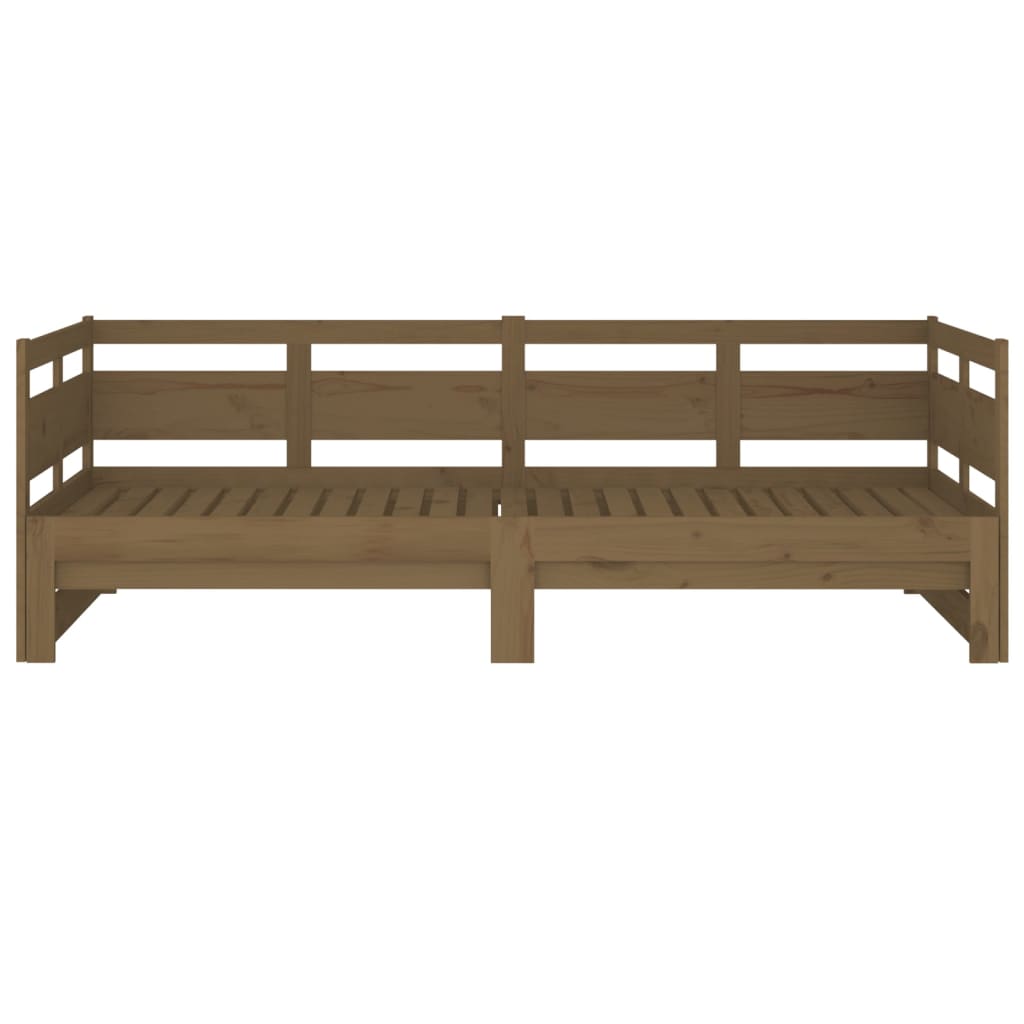 Slaapbank Uitschuifbaar Grenenhout Honingbruin 2X(90X200) Cm