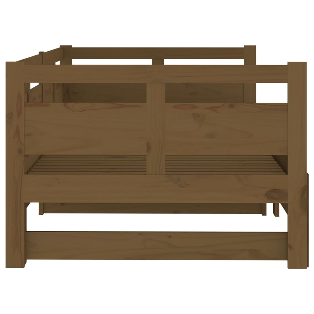 Slaapbank Uitschuifbaar Grenenhout Honingbruin 2X(90X200) Cm