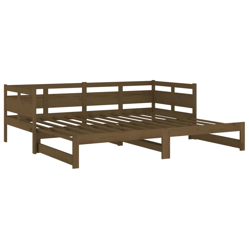 Slaapbank Uitschuifbaar Grenenhout Honingbruin 2X(90X200) Cm