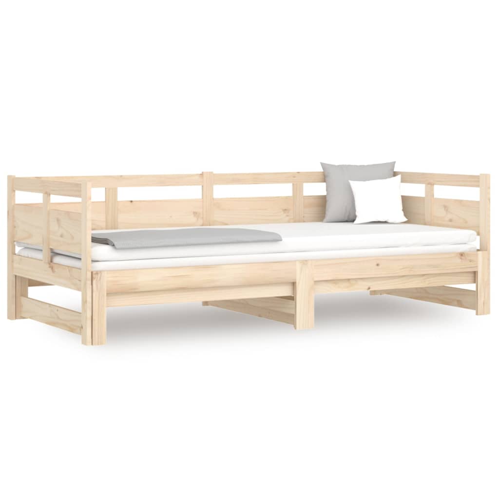 Slaapbank Uitschuifbaar Massief Grenenhout 2X(90X190) Cm