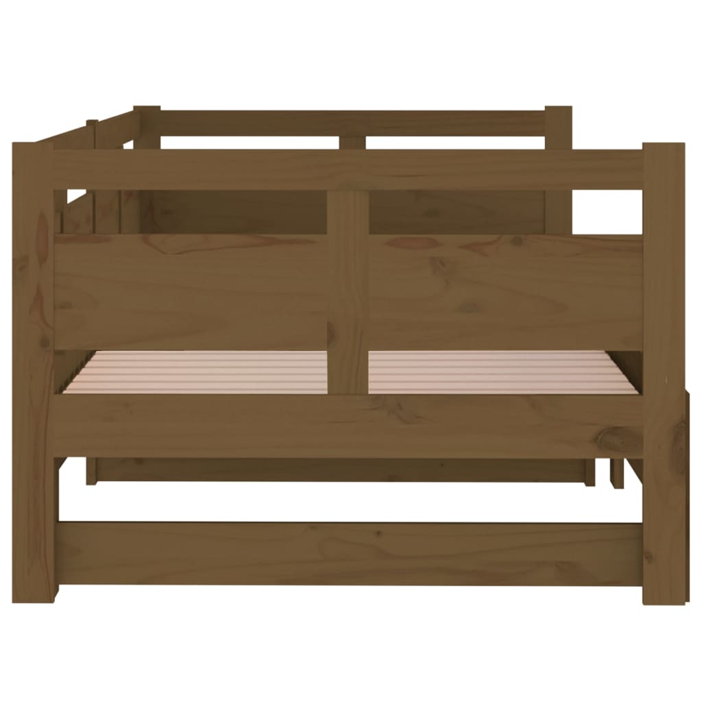 Slaapbank Uitschuifbaar Grenenhout Honingbruin 2X(90X190) Cm