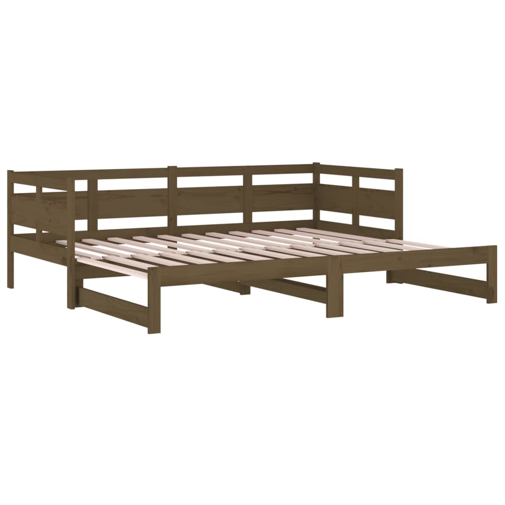 Slaapbank Uitschuifbaar Grenenhout Honingbruin 2X(90X190) Cm