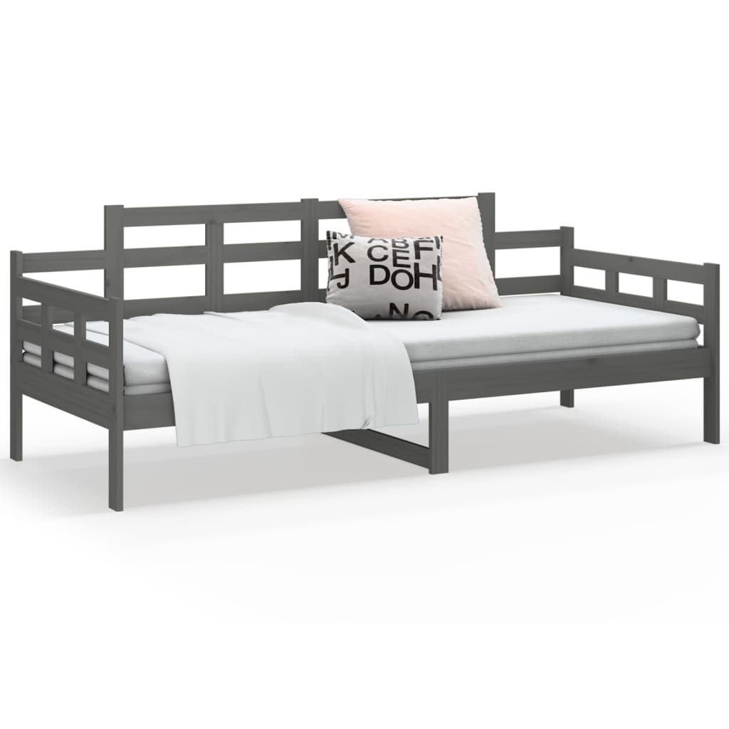 Slaapbank Massief Grenenhout Grijs 90X190 Cm
