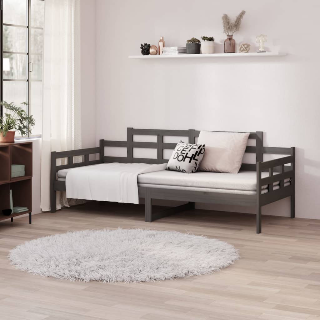 Slaapbank Massief Grenenhout Grijs 90X190 Cm
