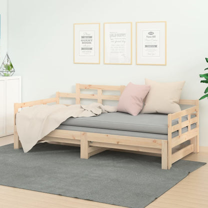 Slaapbank Uitschuifbaar Massief Grenenhout 2X(90X200) Cm