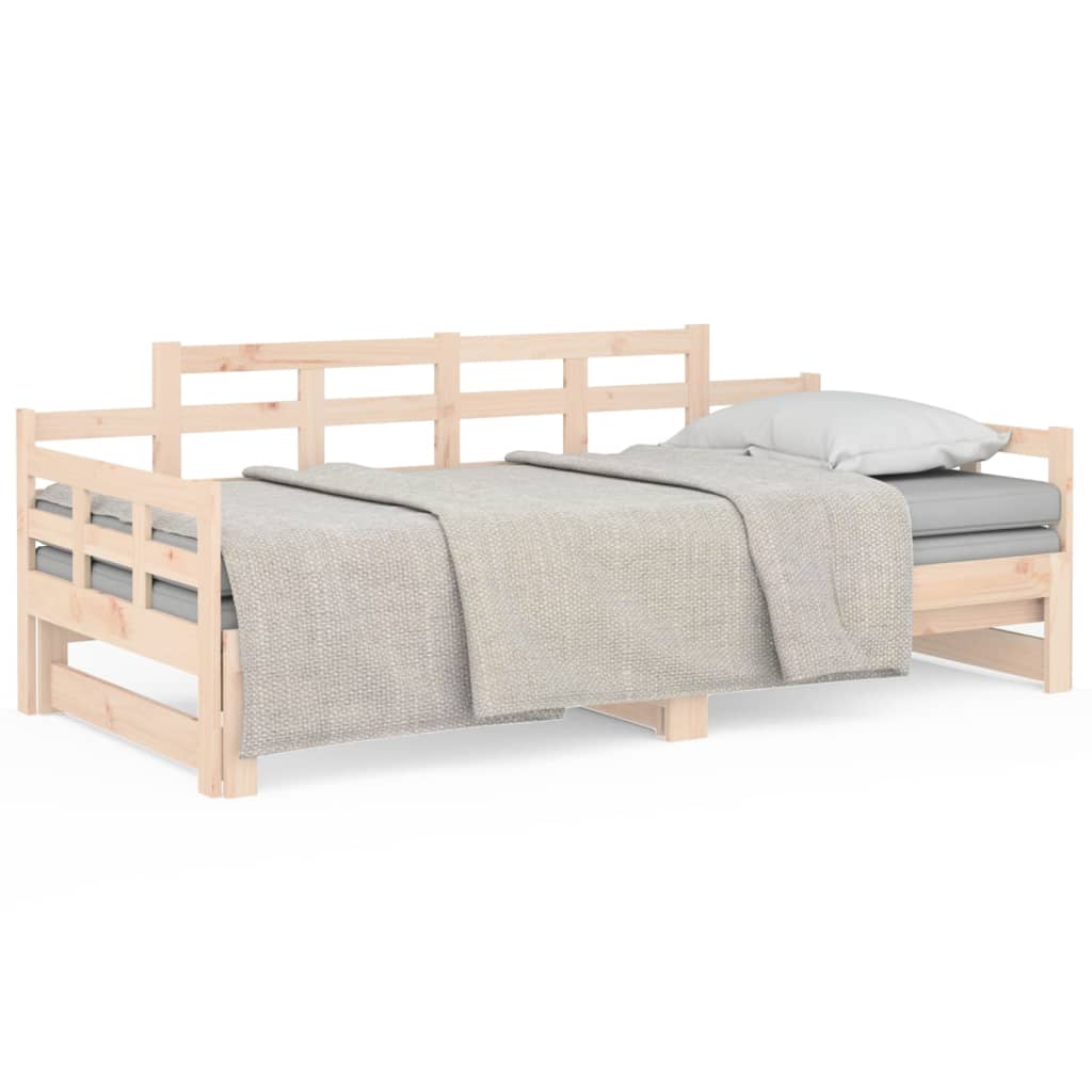 Slaapbank Uitschuifbaar Massief Grenenhout 2X(80X200) Cm