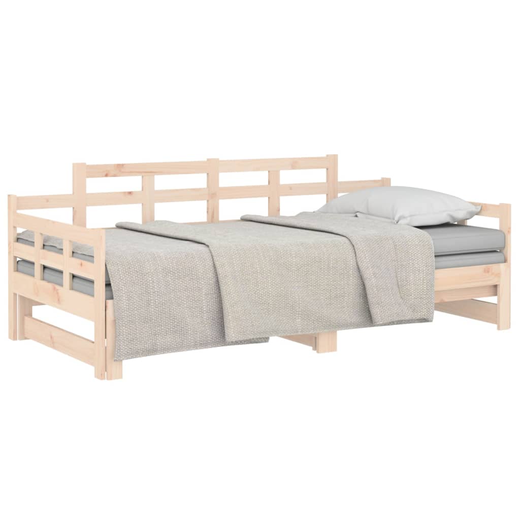 Slaapbank Uitschuifbaar Massief Grenenhout 2X(80X200) Cm