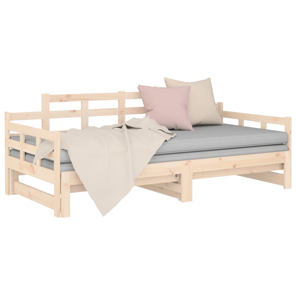 Slaapbank Uitschuifbaar Massief Grenenhout 2X(80X200) Cm
