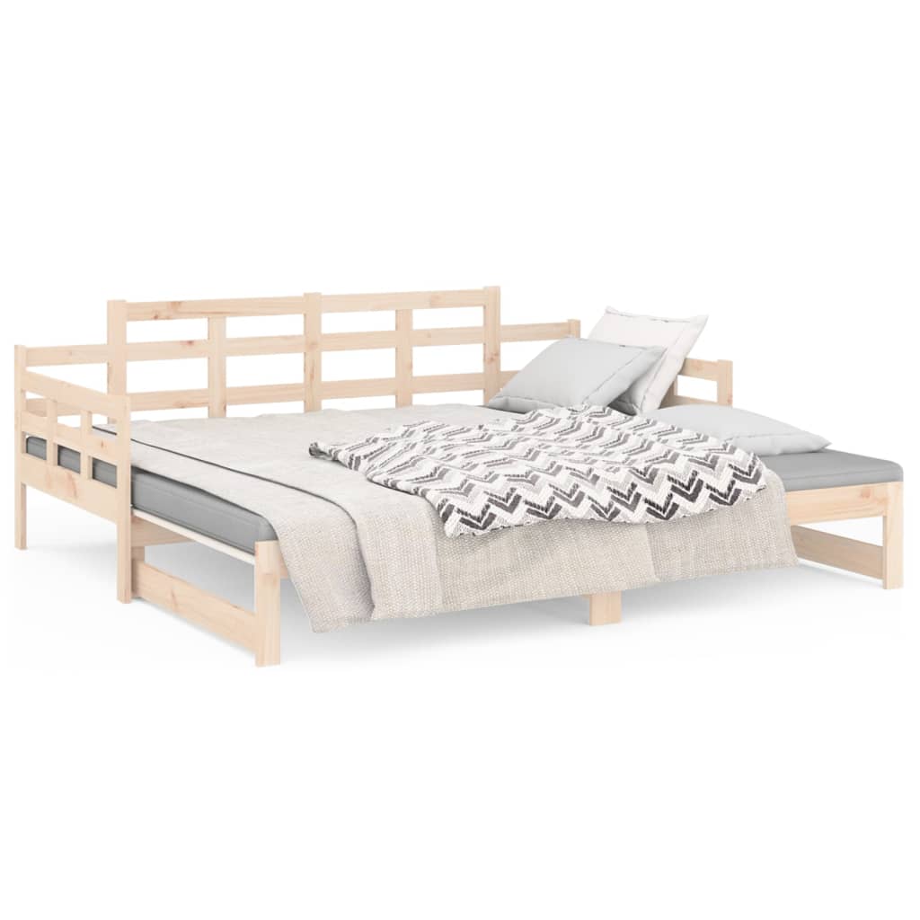 Slaapbank Uitschuifbaar Massief Grenenhout 2X(80X200) Cm