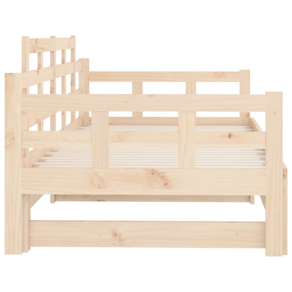 Slaapbank Uitschuifbaar Massief Grenenhout 2X(80X200) Cm