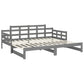 Slaapbank Uitschuifbaar Massief Grenenhout Grijs 2X(90X190) Cm
