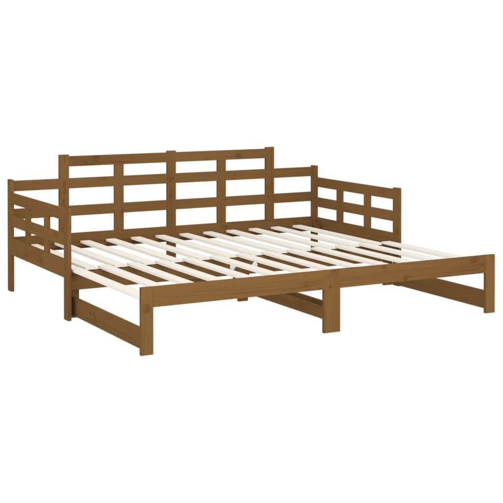 Slaapbank Uitschuifbaar Grenenhout Honingbruin 2X(90X190) Cm