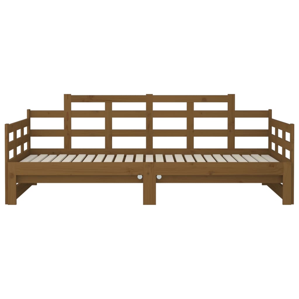 Slaapbank Uitschuifbaar Grenenhout Honingbruin 2X(90X190) Cm