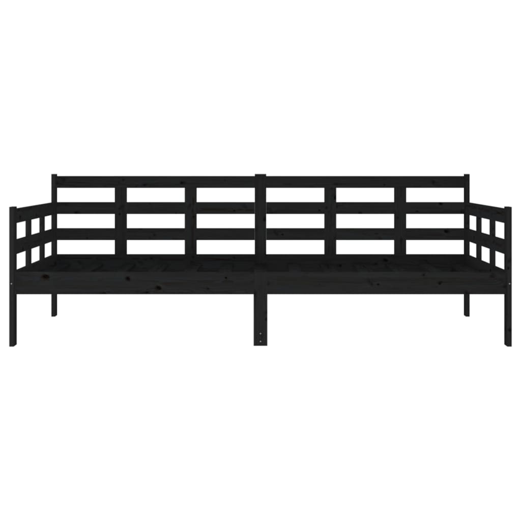Slaapbank Massief Grenenhout Zwart 90X200 Cm