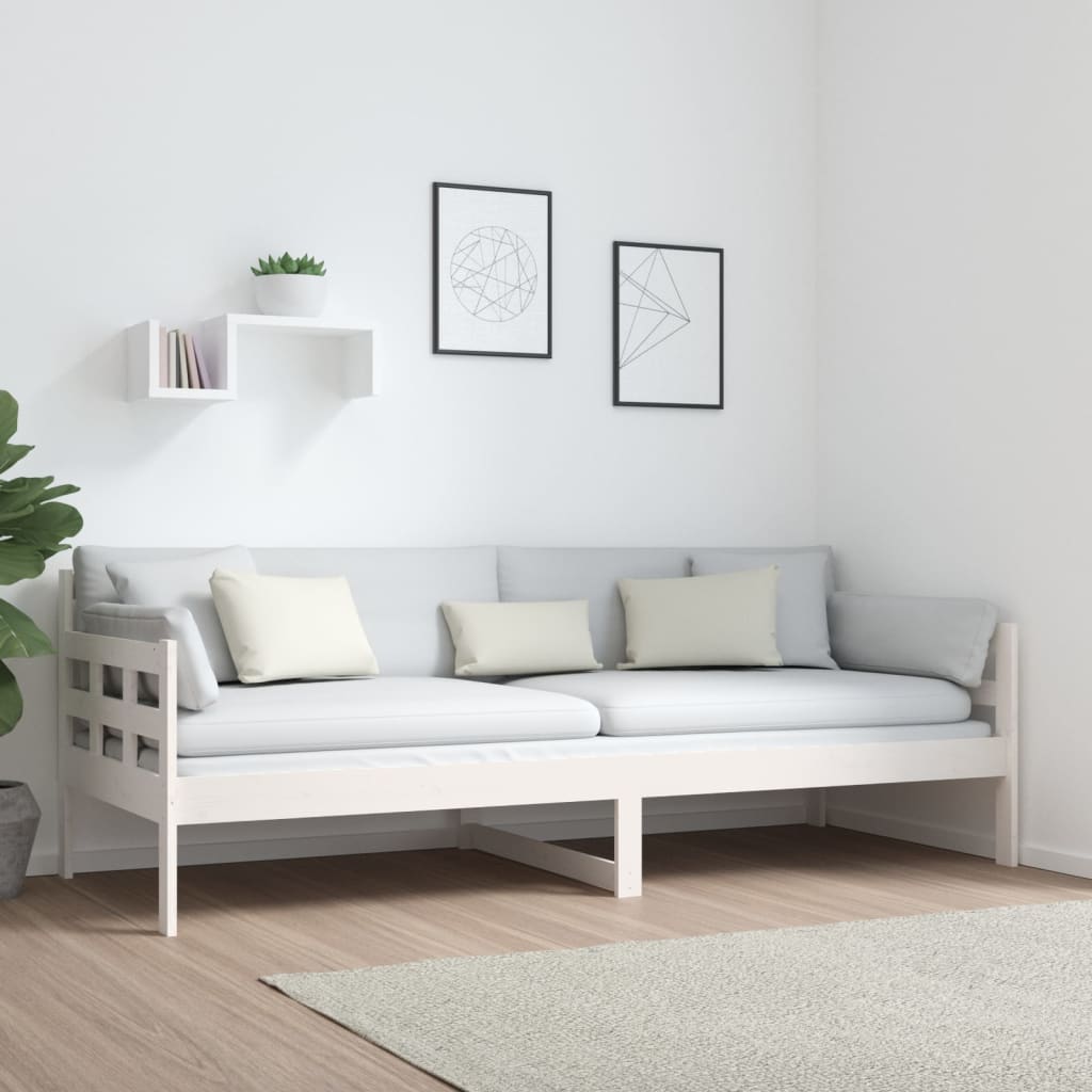 Slaapbank Massief Grenenhout Wit 80X200 Cm