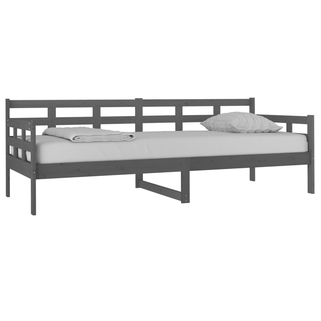 Slaapbank Massief Grenenhout Grijs 80X200 Cm