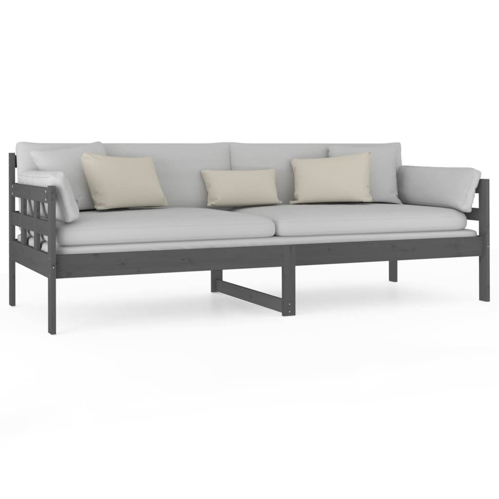 Slaapbank Massief Grenenhout Grijs 80X200 Cm
