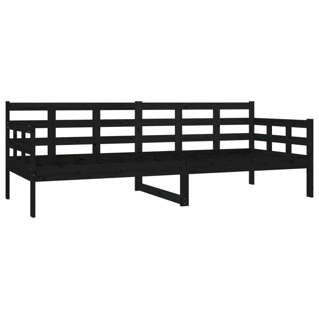 Slaapbank Massief Grenenhout Zwart 80X200 Cm