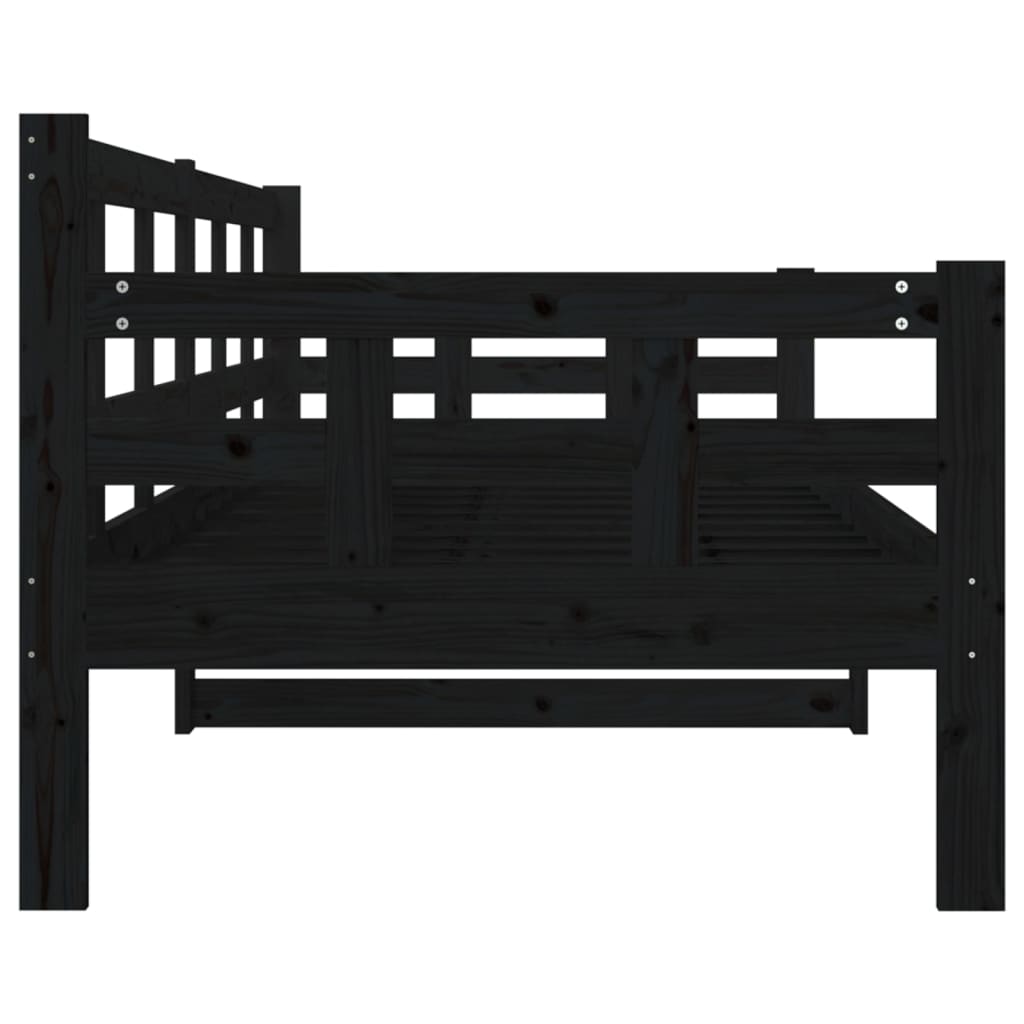Slaapbank Massief Grenenhout Zwart 80X200 Cm