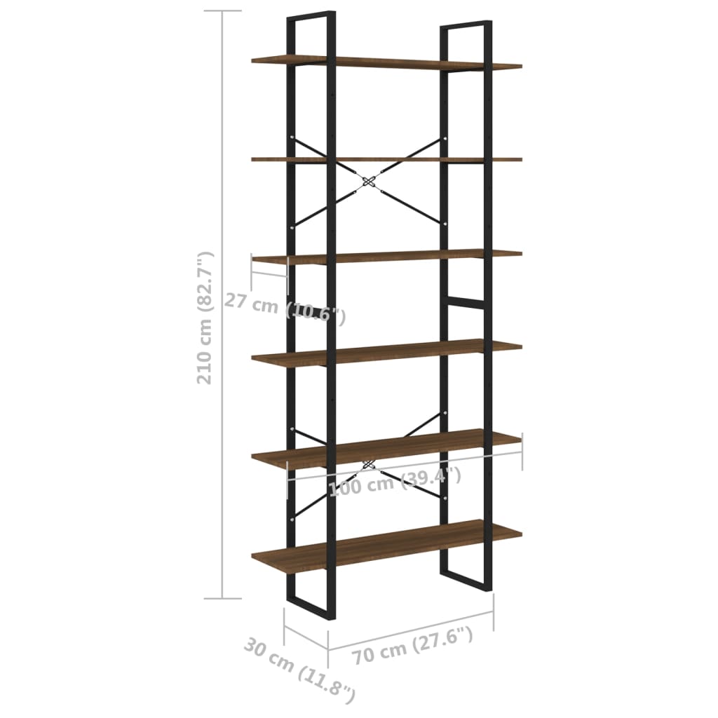 Hoge Kast 100X30X210 Cm Bewerkt Hout Bruineikenkleurig