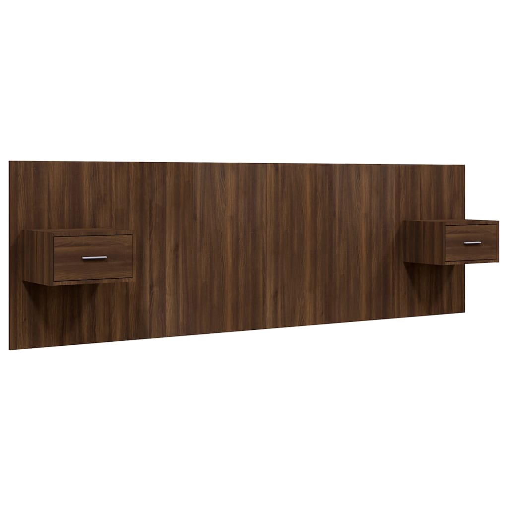 Hoofdbord Met Kastjes Bewerkt Hout Bruineikenkleurig