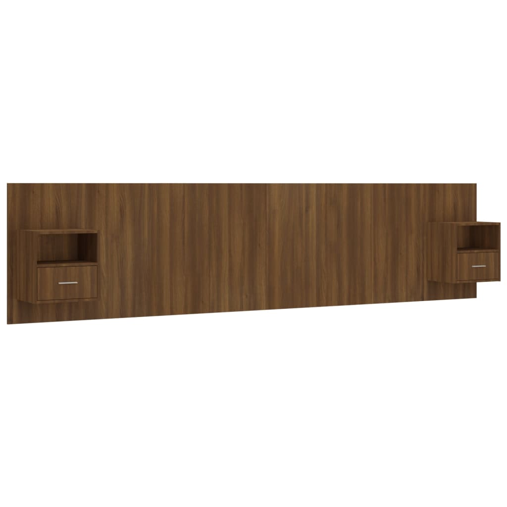 Hoofdbord Met Kastjes Bewerkt Hout Bruineikenkleurig