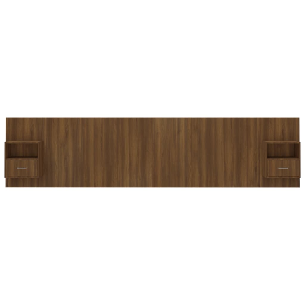 Hoofdbord Met Kastjes Bewerkt Hout Bruineikenkleurig