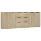 3 St Dressoirs Bewerkt Hout Sonoma Eikenkleurig