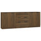 3 St Dressoirs Bewerkt Hout Bruineikenkleurig