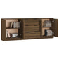 3 St Dressoirs Bewerkt Hout Bruineikenkleurig