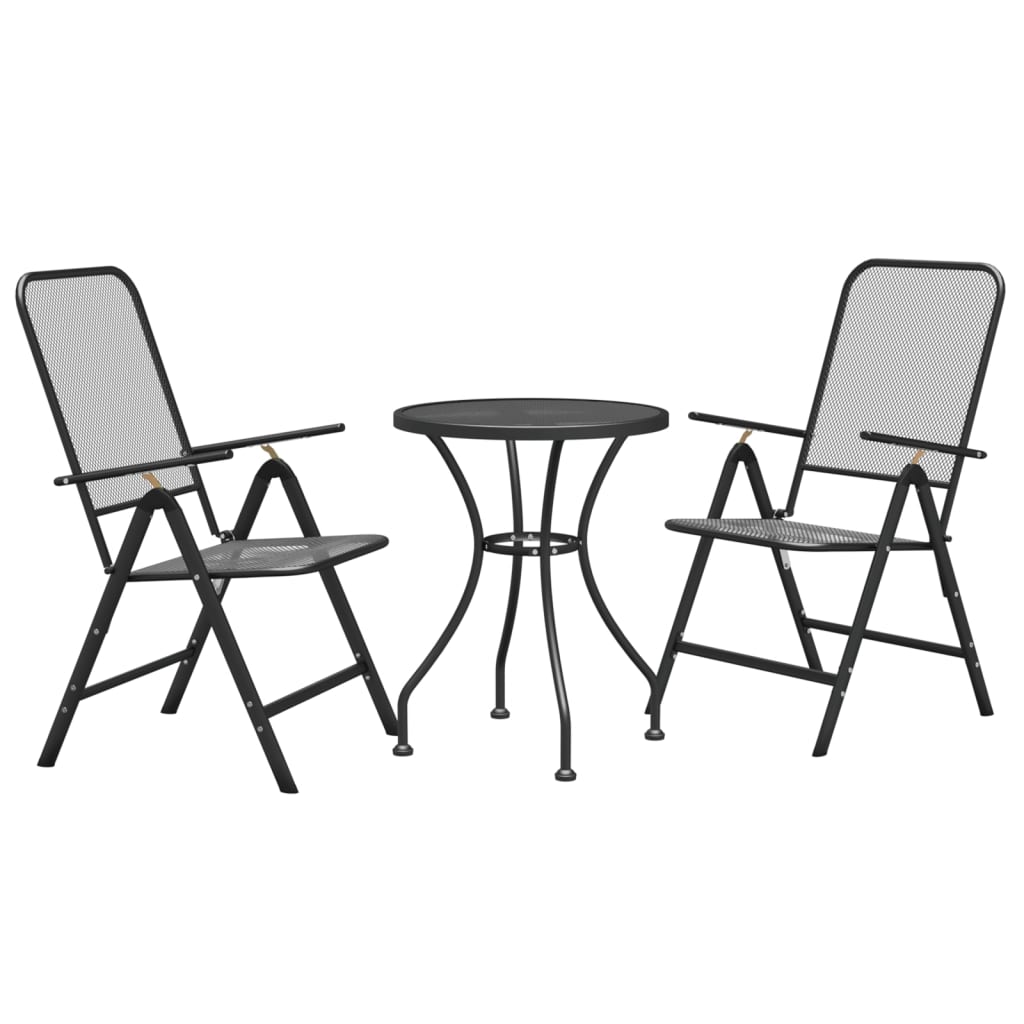 3-Delige Tuinset Metaalgaas Antracietkleurig