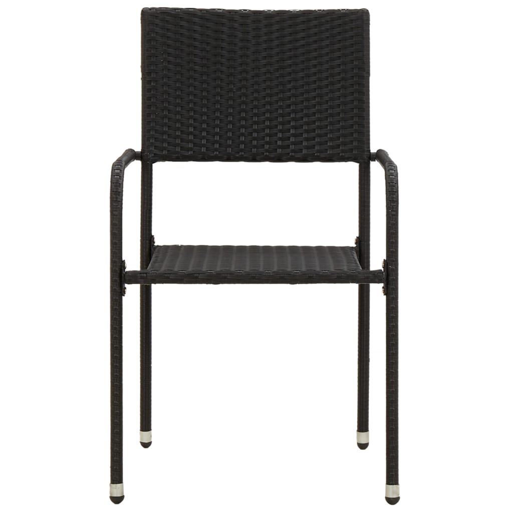 3-Delige Tuinset Poly Rattan Zwart